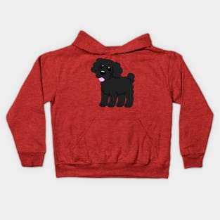 Simple Black Poodle - Pink Kids Hoodie